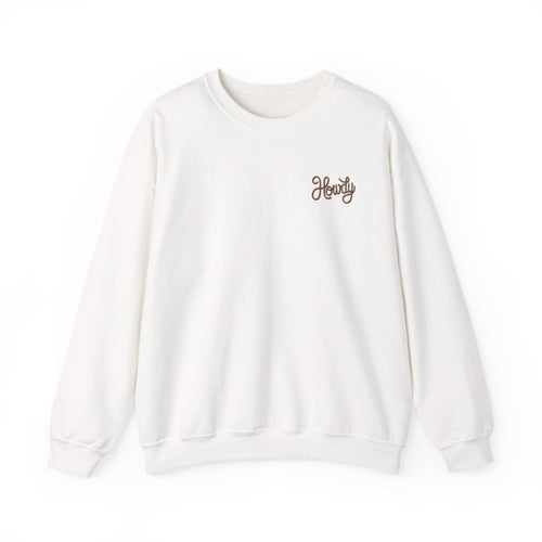 "Howdy" Cow Skull Floral Crewneck Sweatshirt