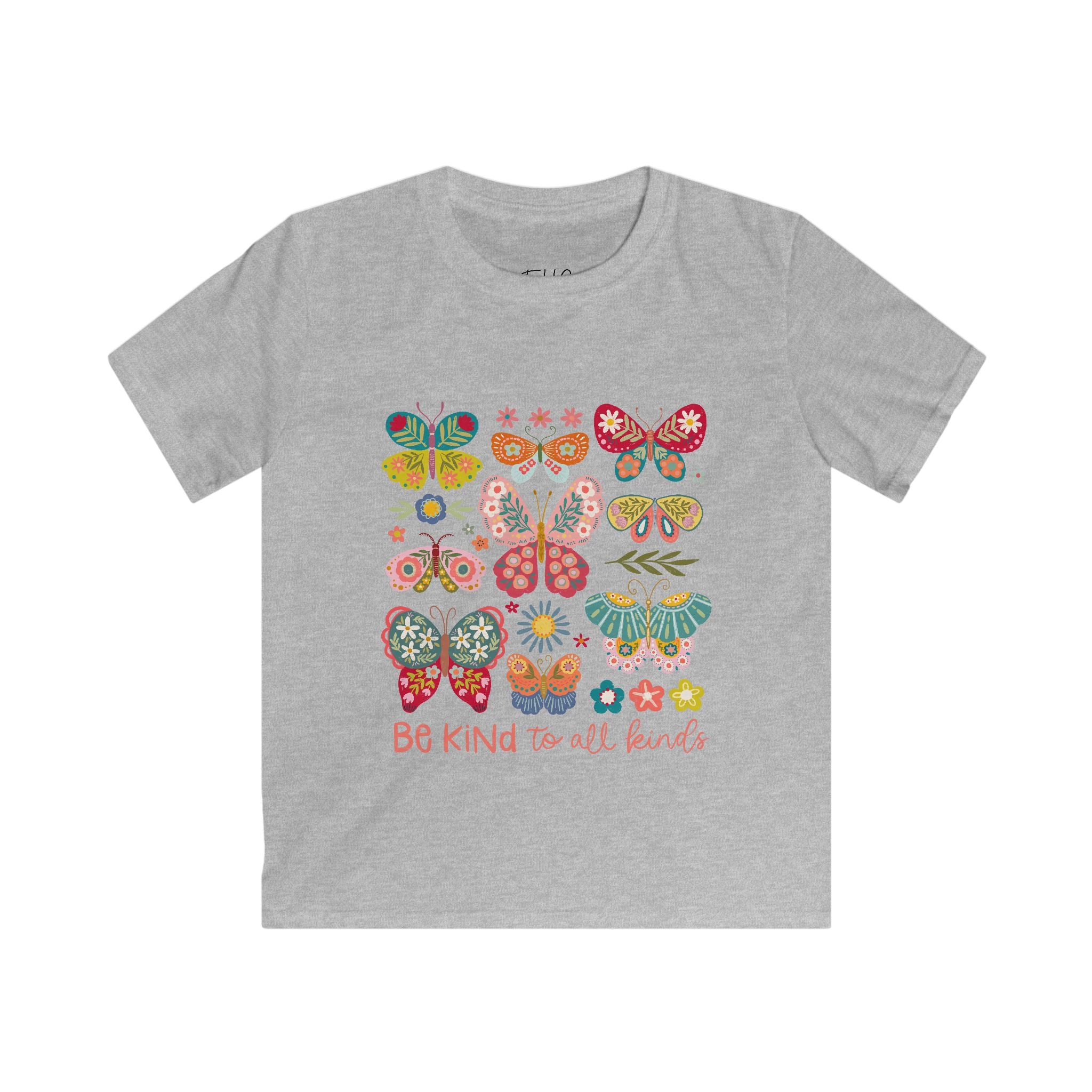 Kids Butterfly Tee - "Be Kind to All Kinds" Graphic Shirt