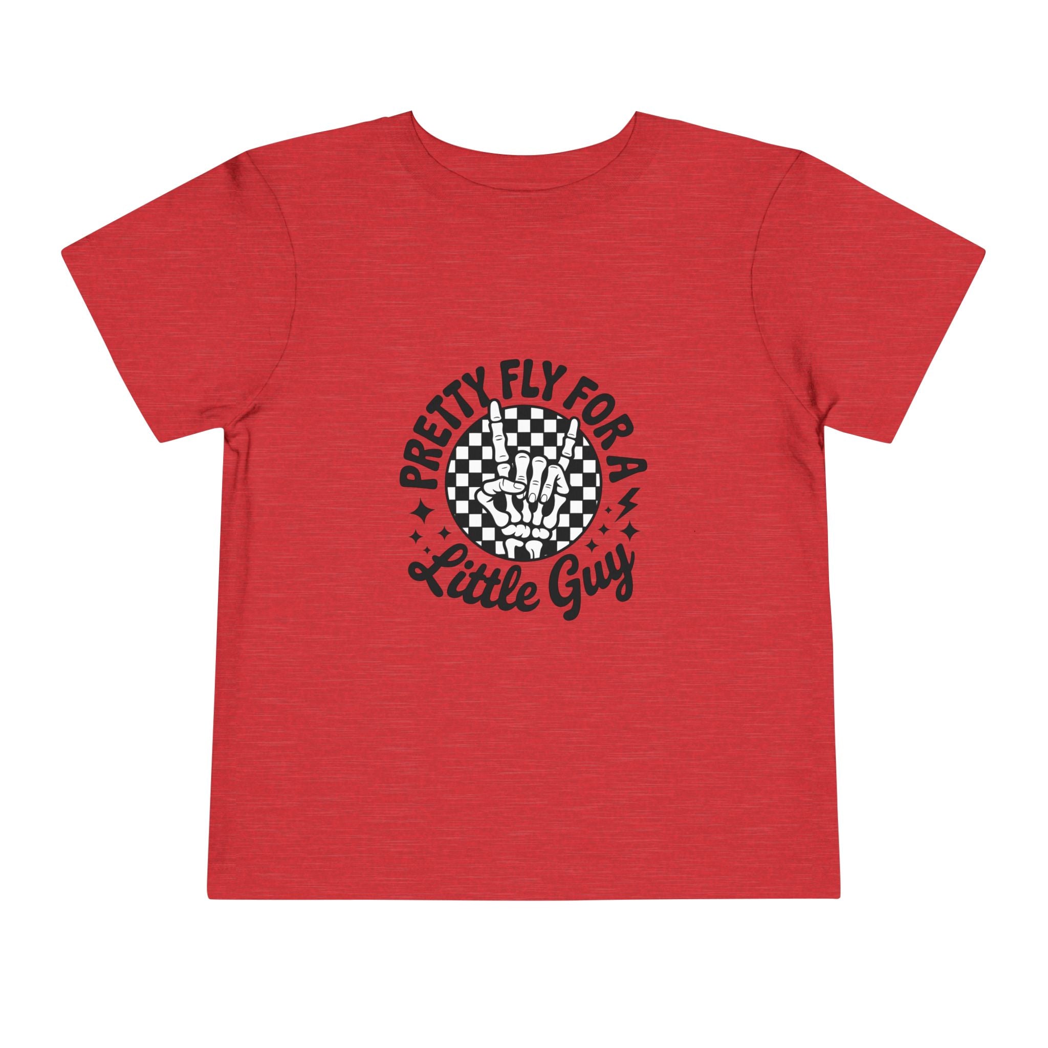 Toddler Tee — "Pretty Fly for a Little Guy" Checkered Vintage Graphic