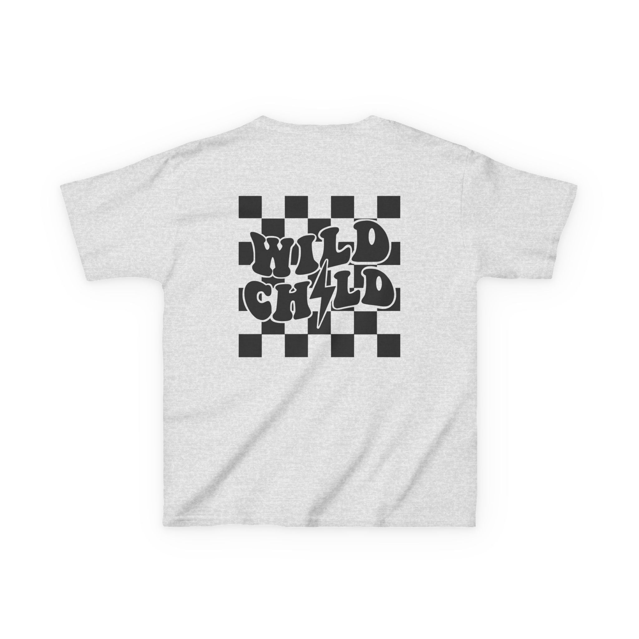 Kids Tee — 'Wild Child' Checkerboard Graphic