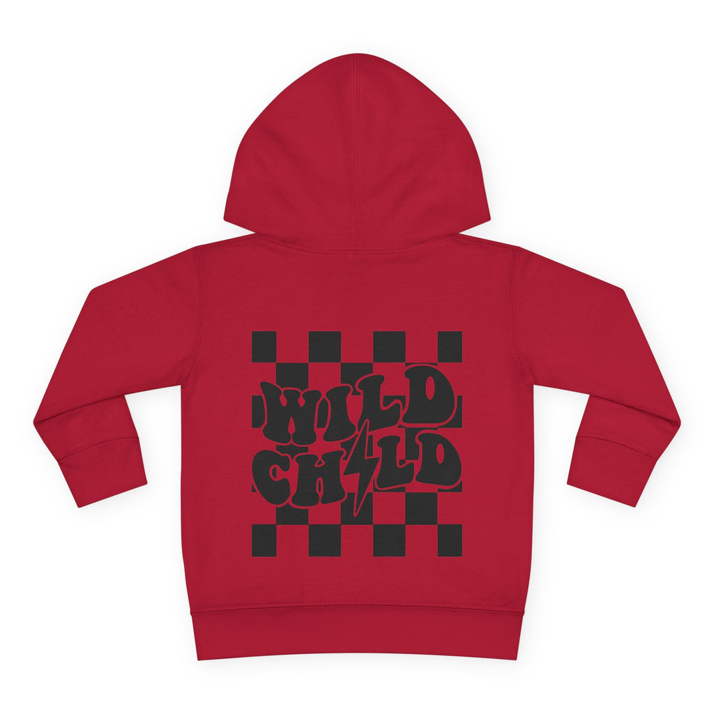 Toddler Hoodie — 'Wild Child' Checkerboard Graphic Pullover