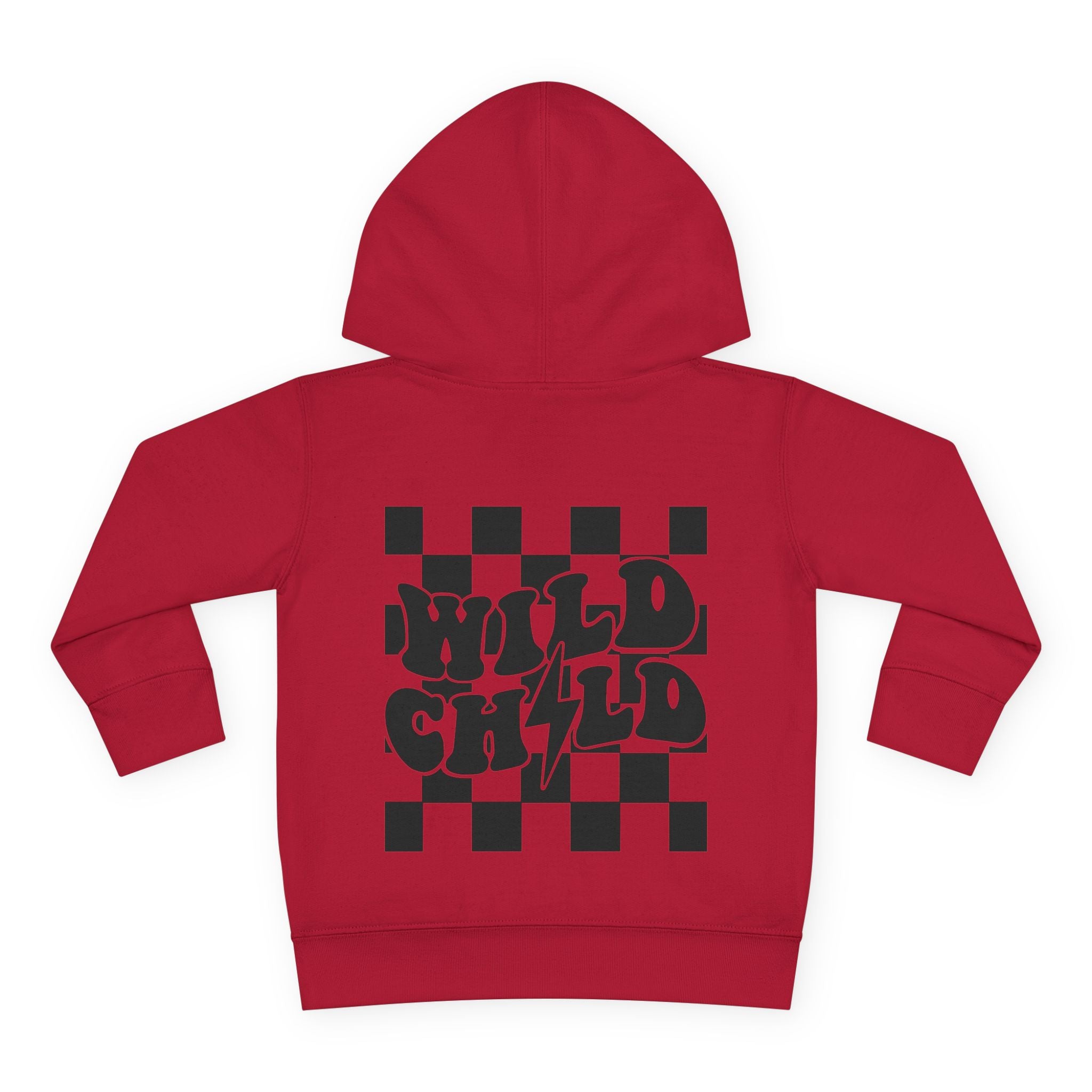 Toddler Hoodie — 'Wild Child' Checkerboard Graphic Pullover