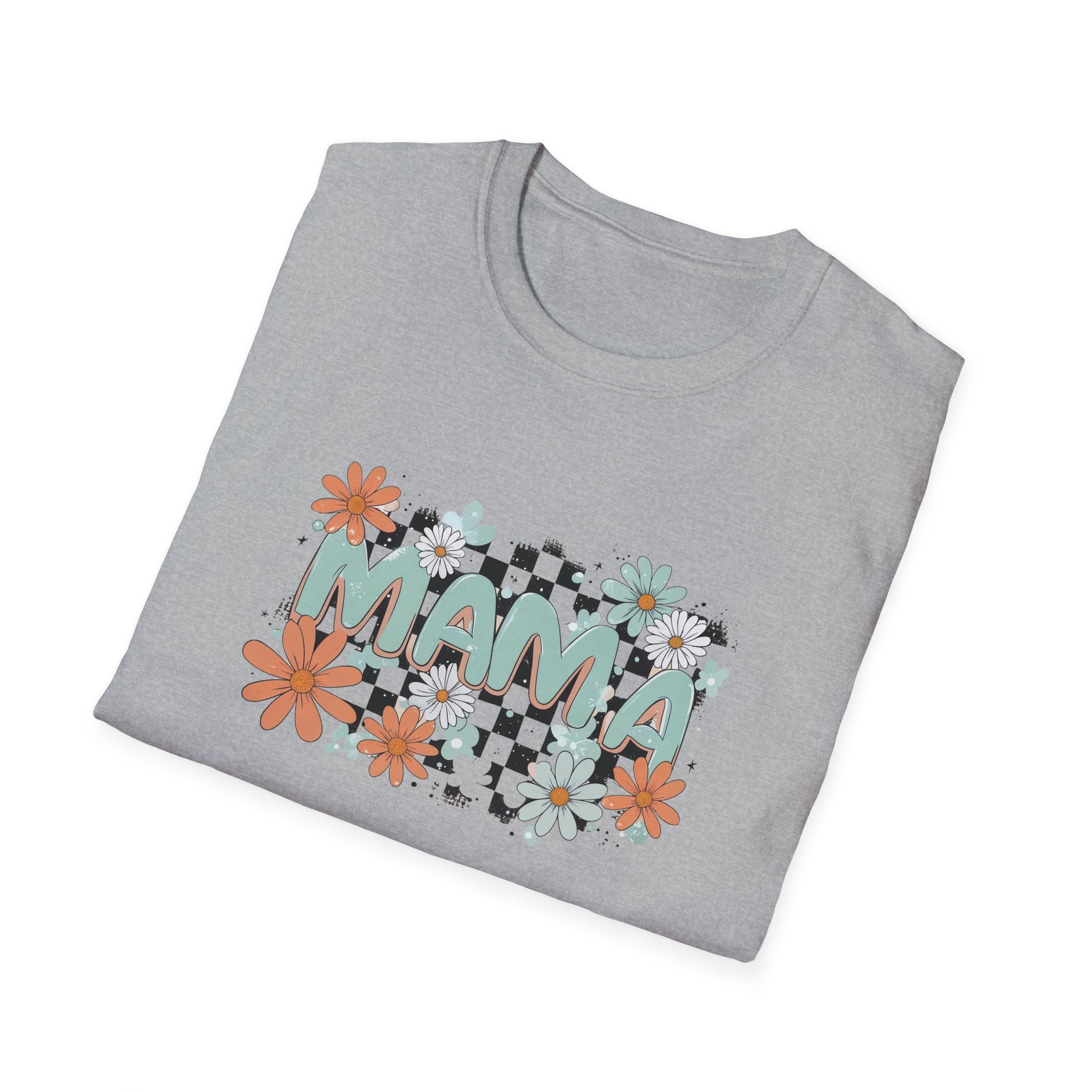 Mama Floral Checkered T-Shirt