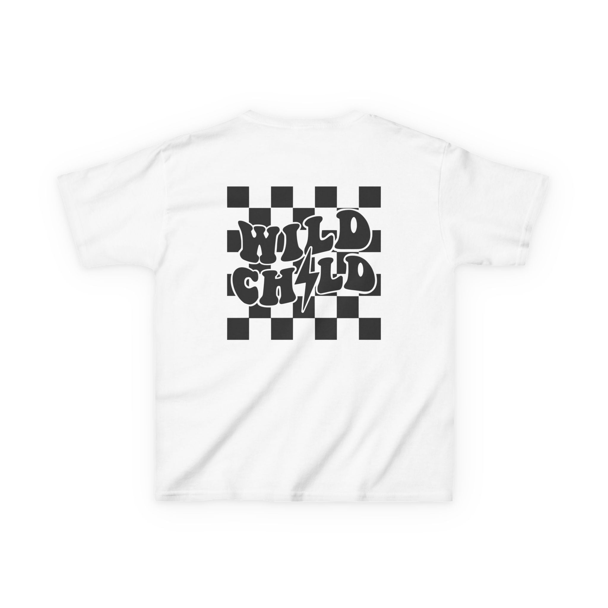 Kids Tee — 'Wild Child' Checkerboard Graphic