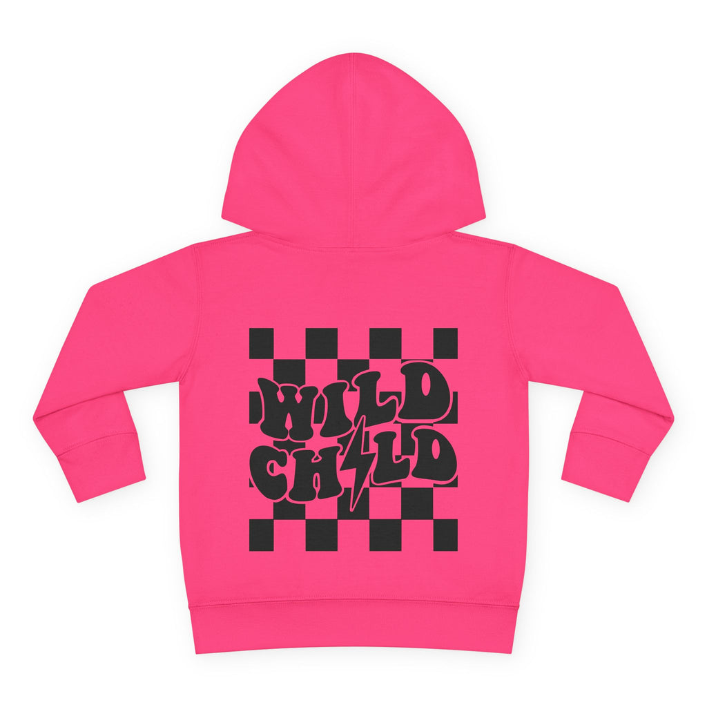 Toddler Hoodie — 'Wild Child' Checkerboard Graphic Pullover