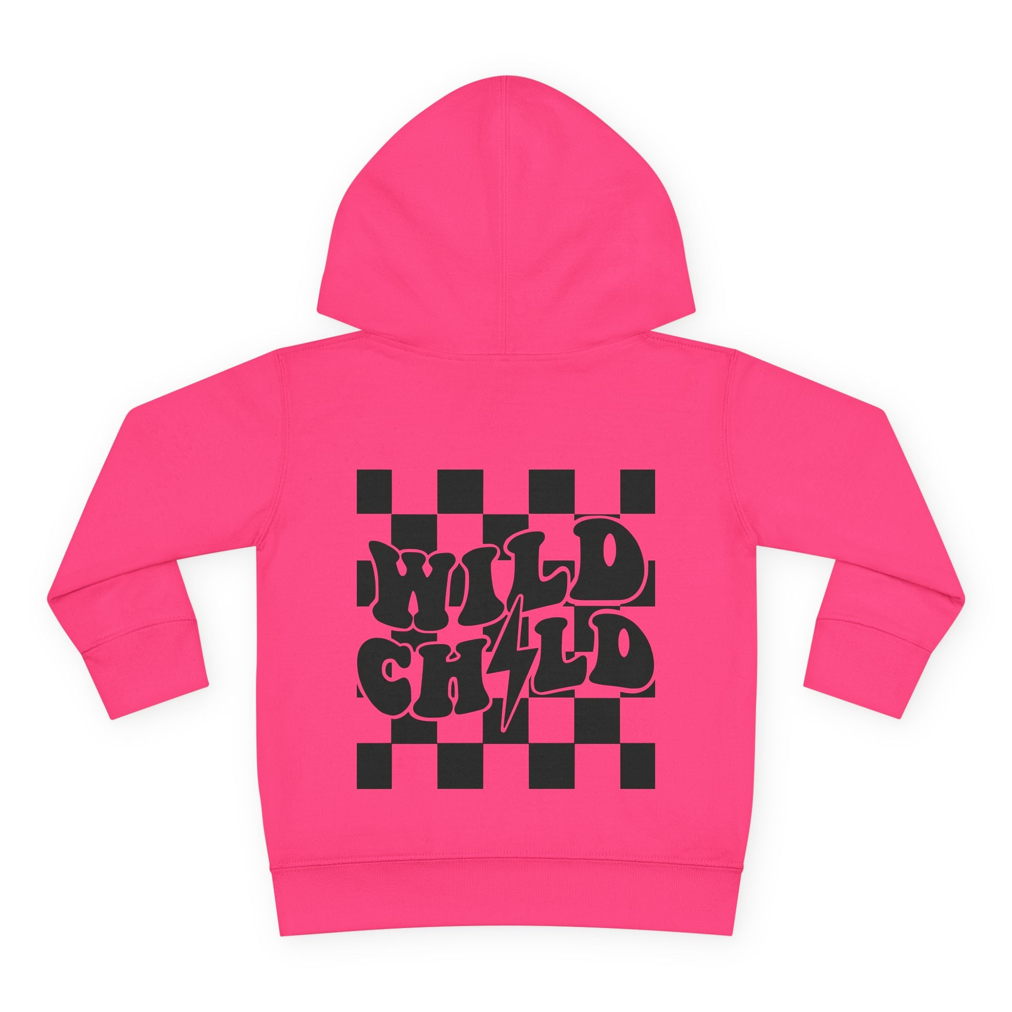 Toddler Hoodie — 'Wild Child' Checkerboard Graphic Pullover