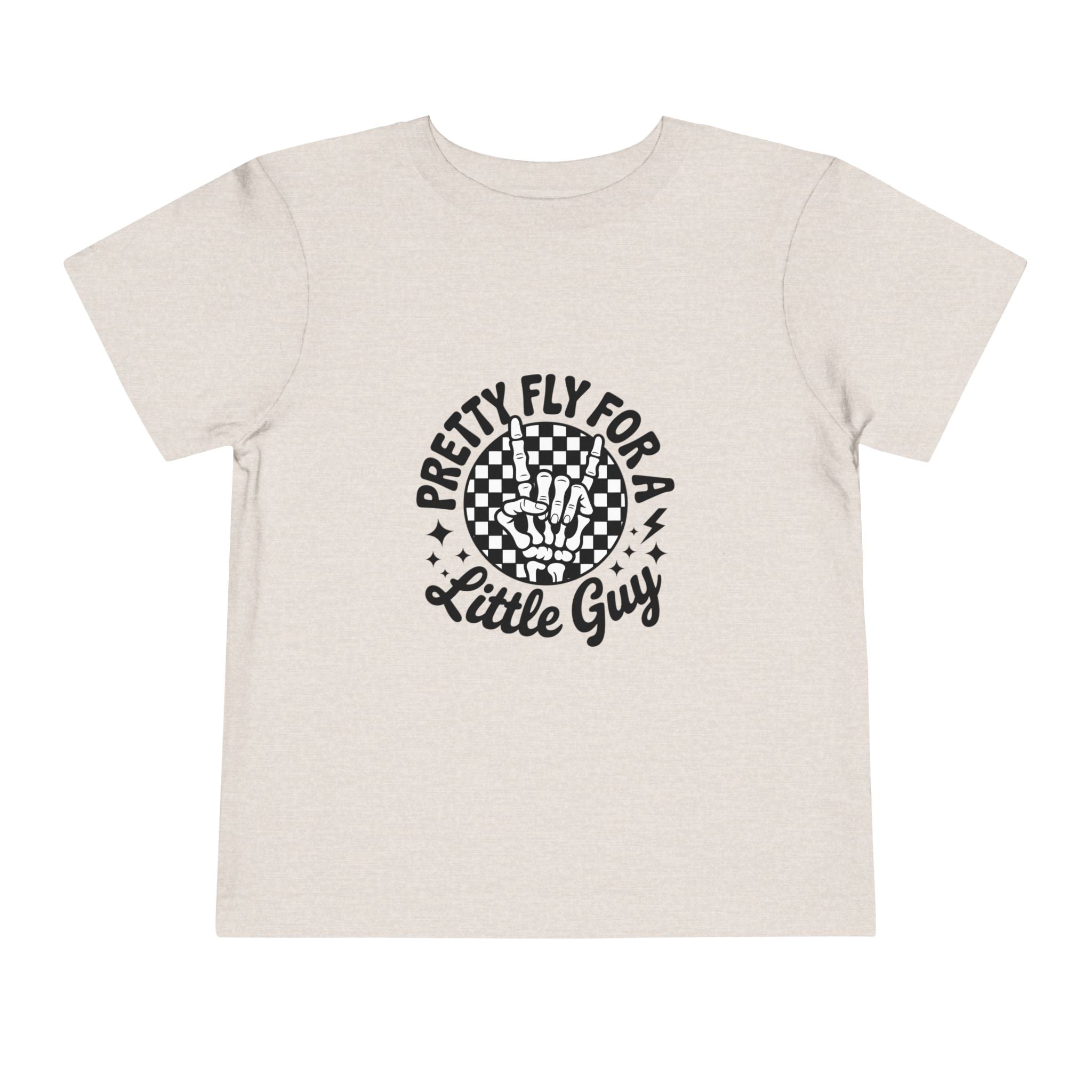 Toddler Tee — "Pretty Fly for a Little Guy" Checkered Vintage Graphic