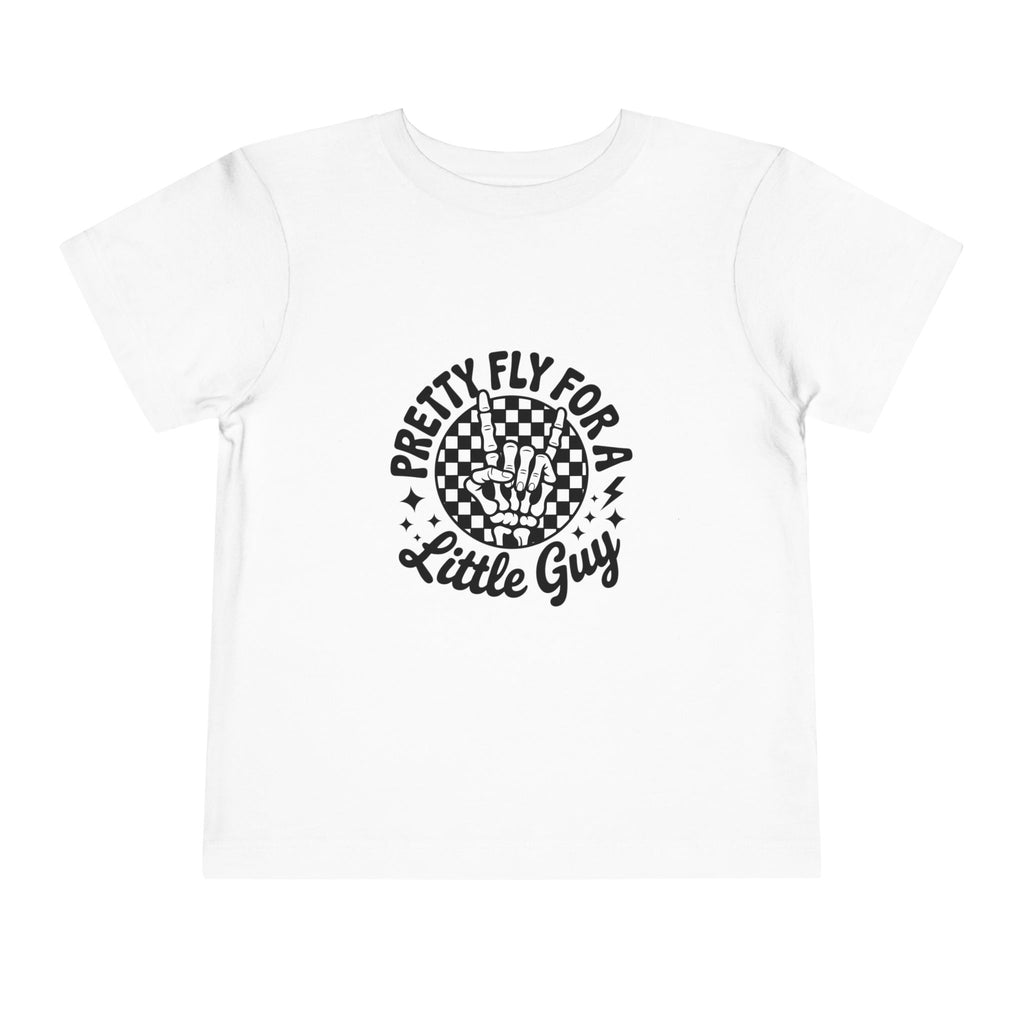 Toddler Tee — "Pretty Fly for a Little Guy" Checkered Vintage Graphic