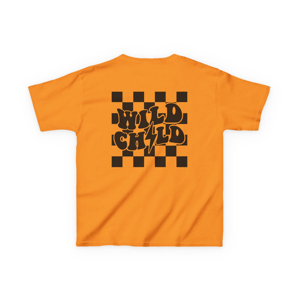 Kids Tee — 'Wild Child' Checkerboard Graphic