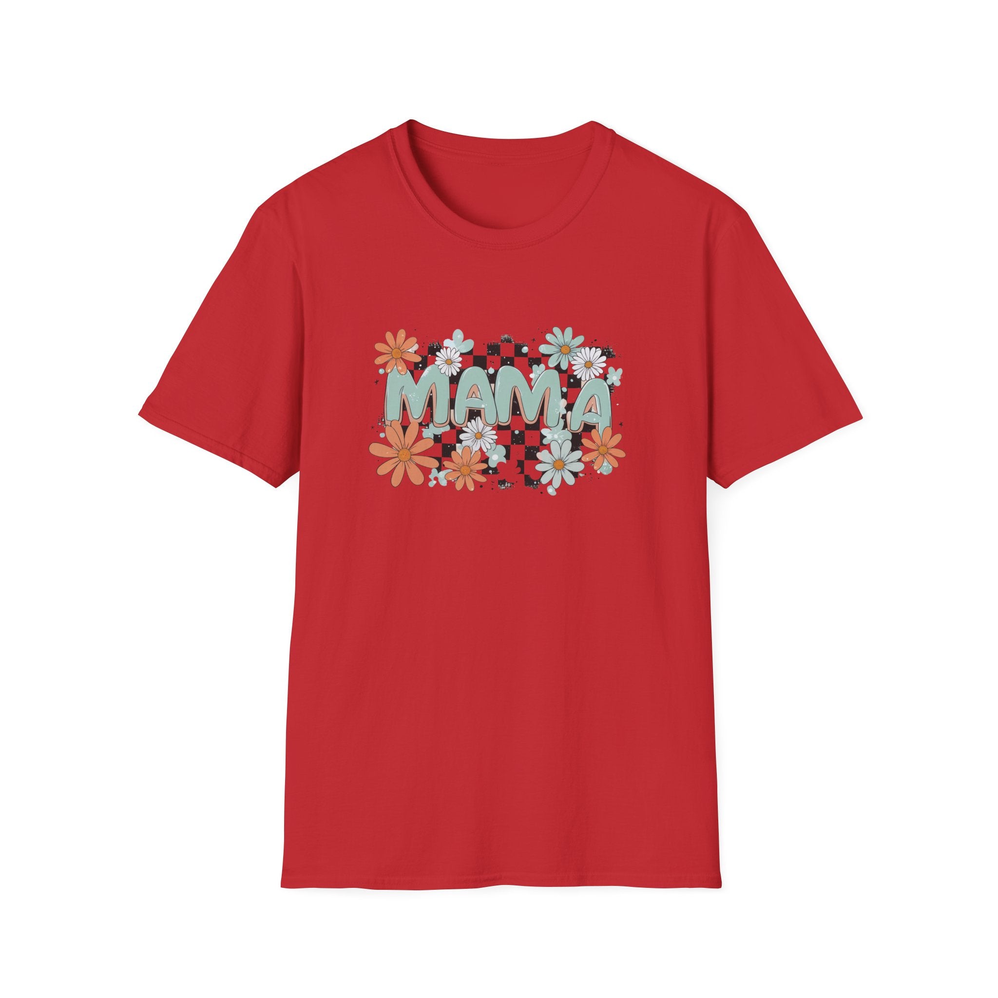 Mama Floral Checkered T-Shirt