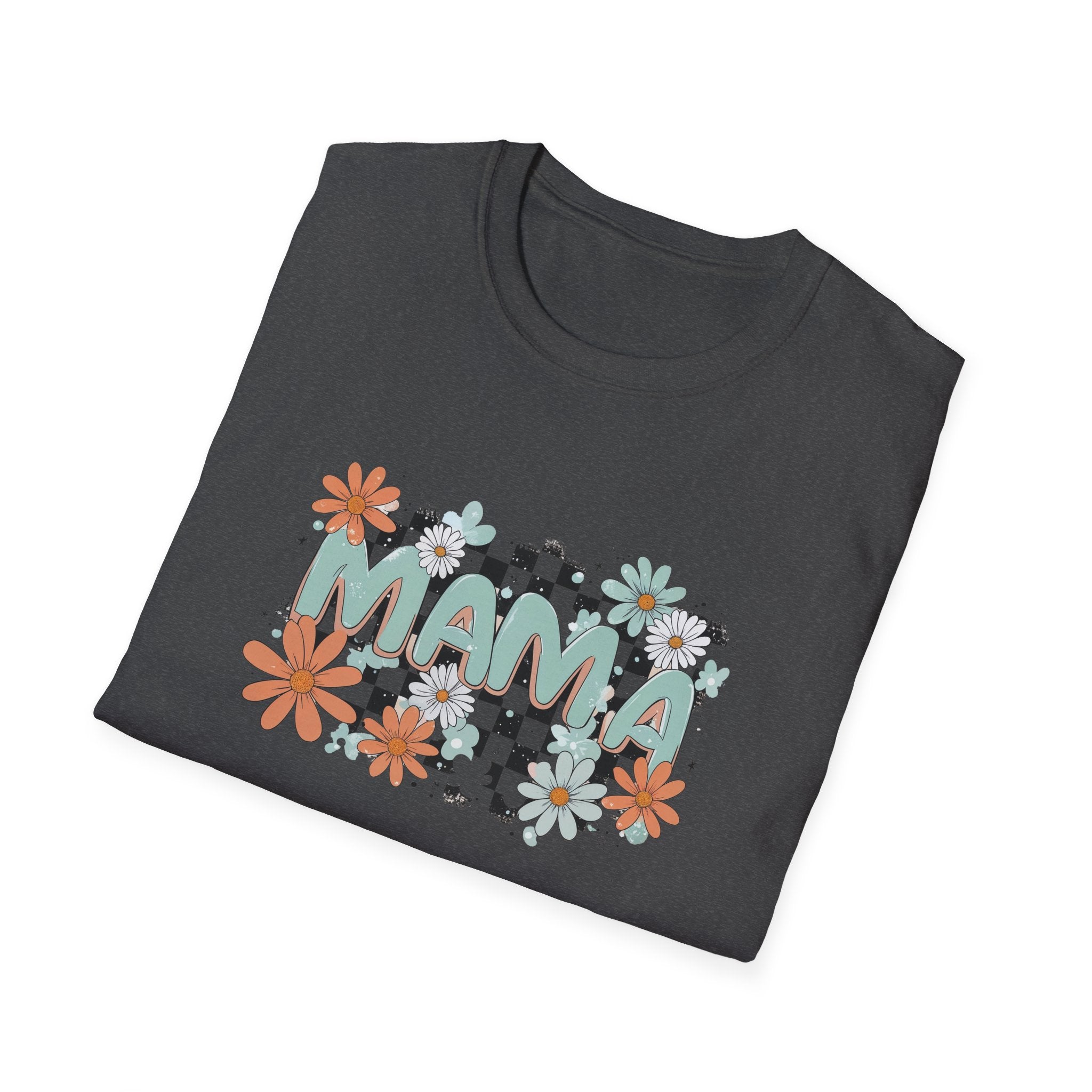 Mama Floral Checkered T-Shirt