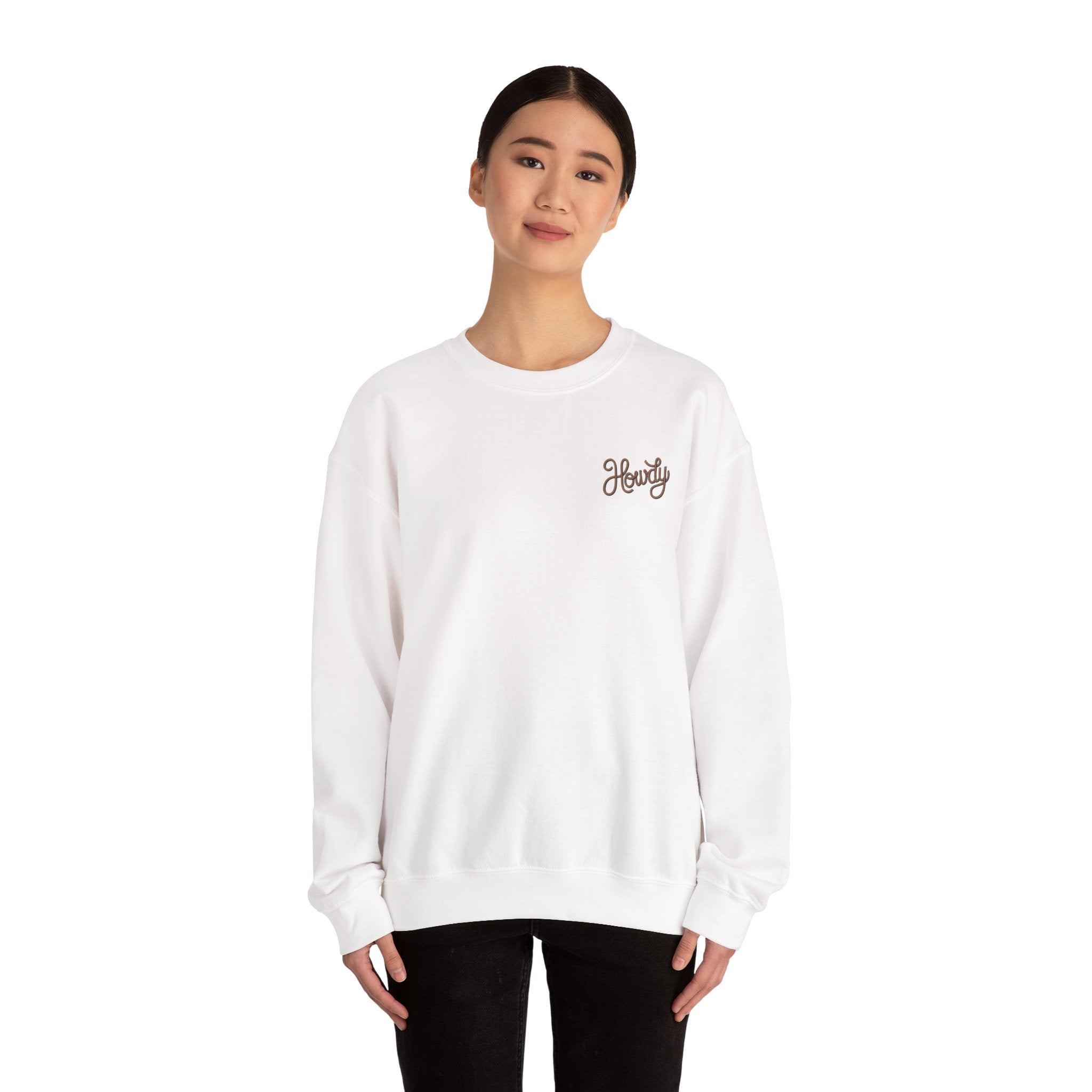 "Howdy" Cow Skull Floral Crewneck Sweatshirt