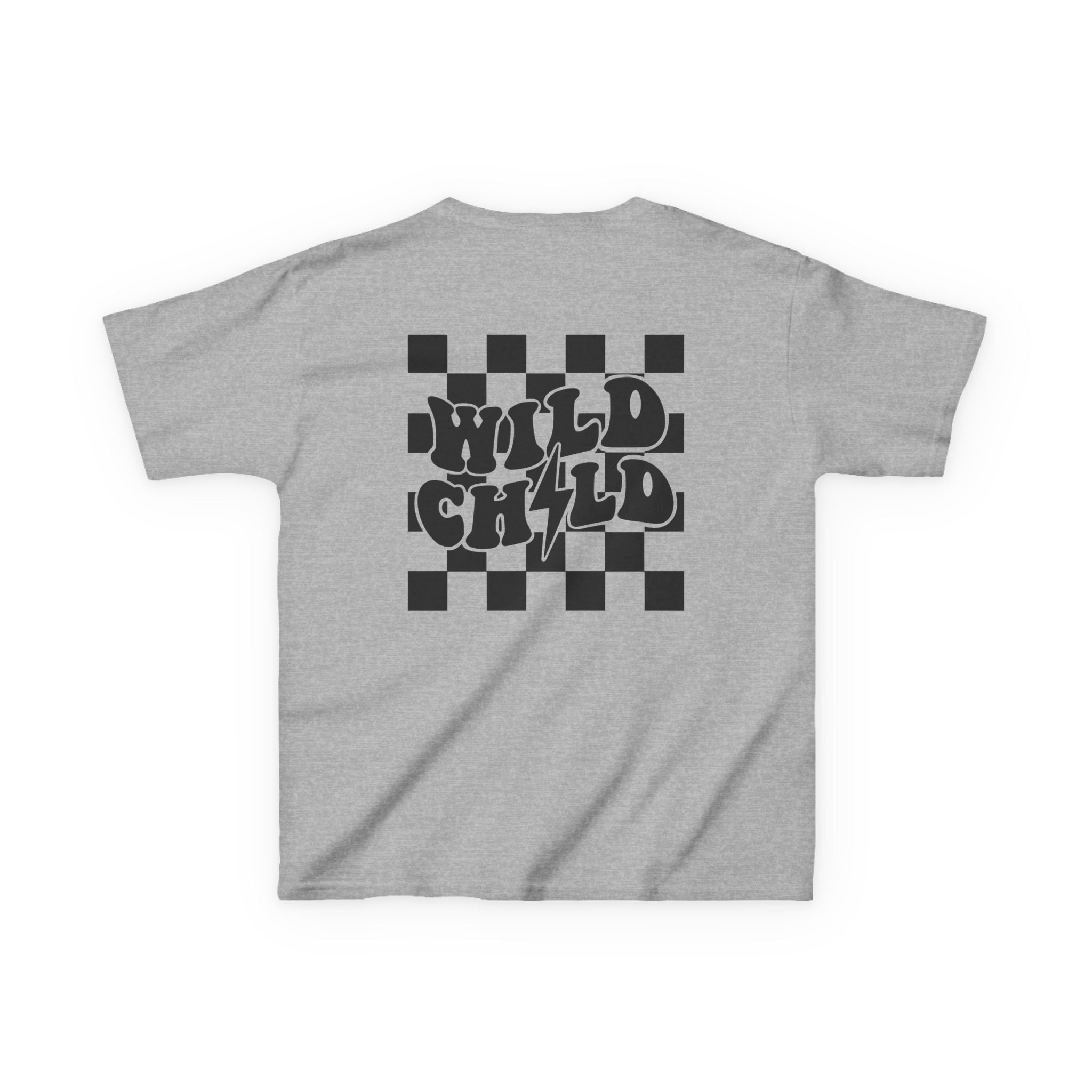 Kids Tee — 'Wild Child' Checkerboard Graphic