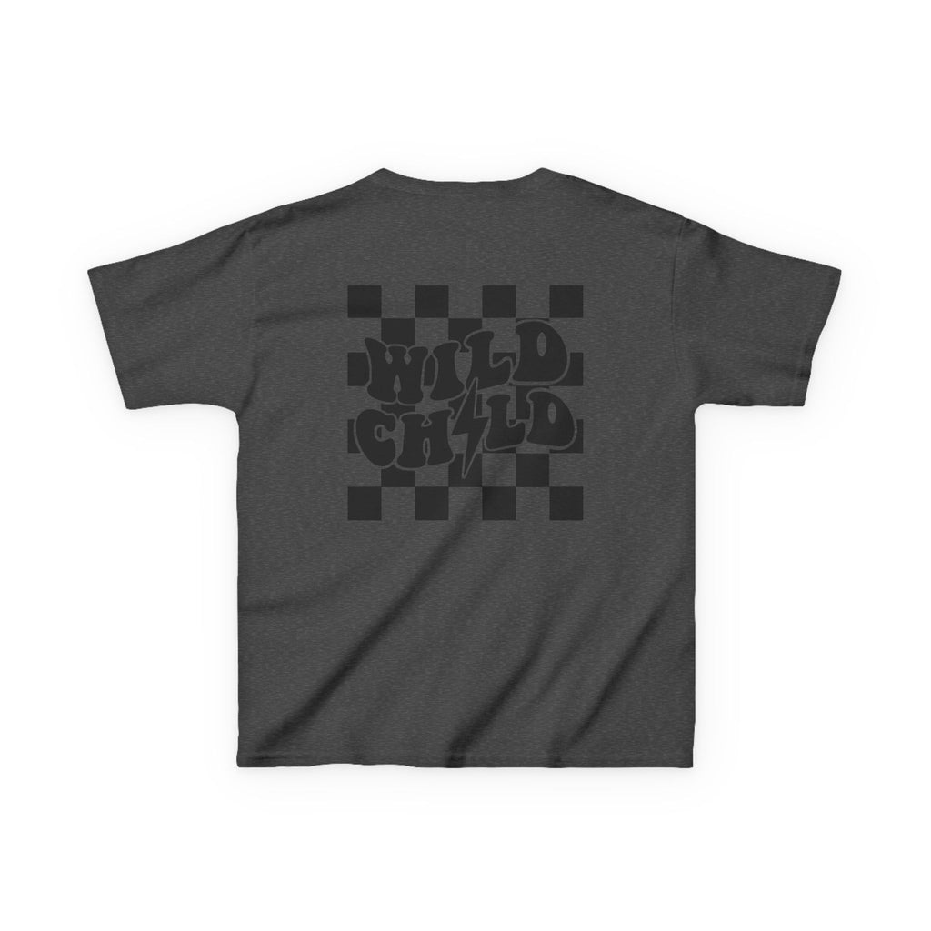 Kids Tee — 'Wild Child' Checkerboard Graphic