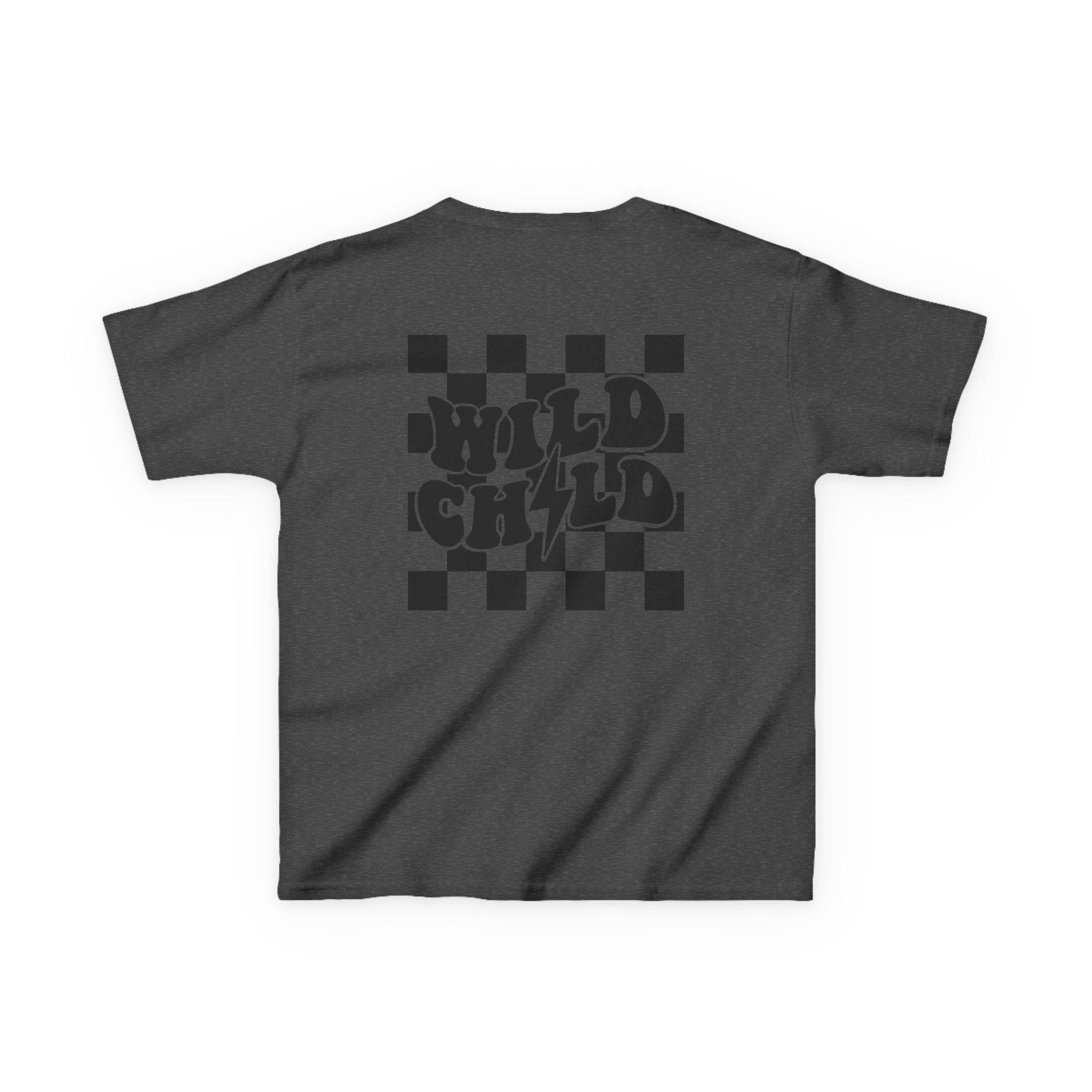 Kids Tee — 'Wild Child' Checkerboard Graphic