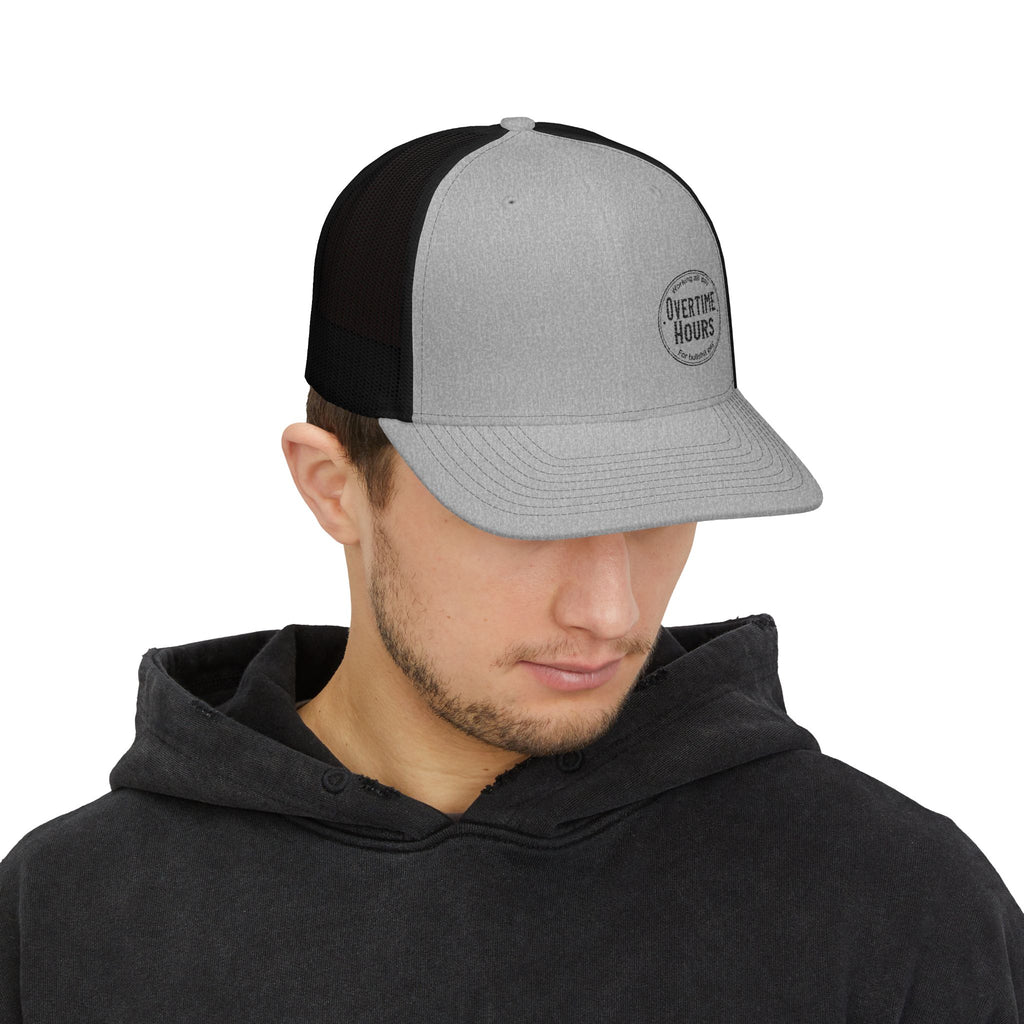 Overtime Hours Embroidered Trucker Cap