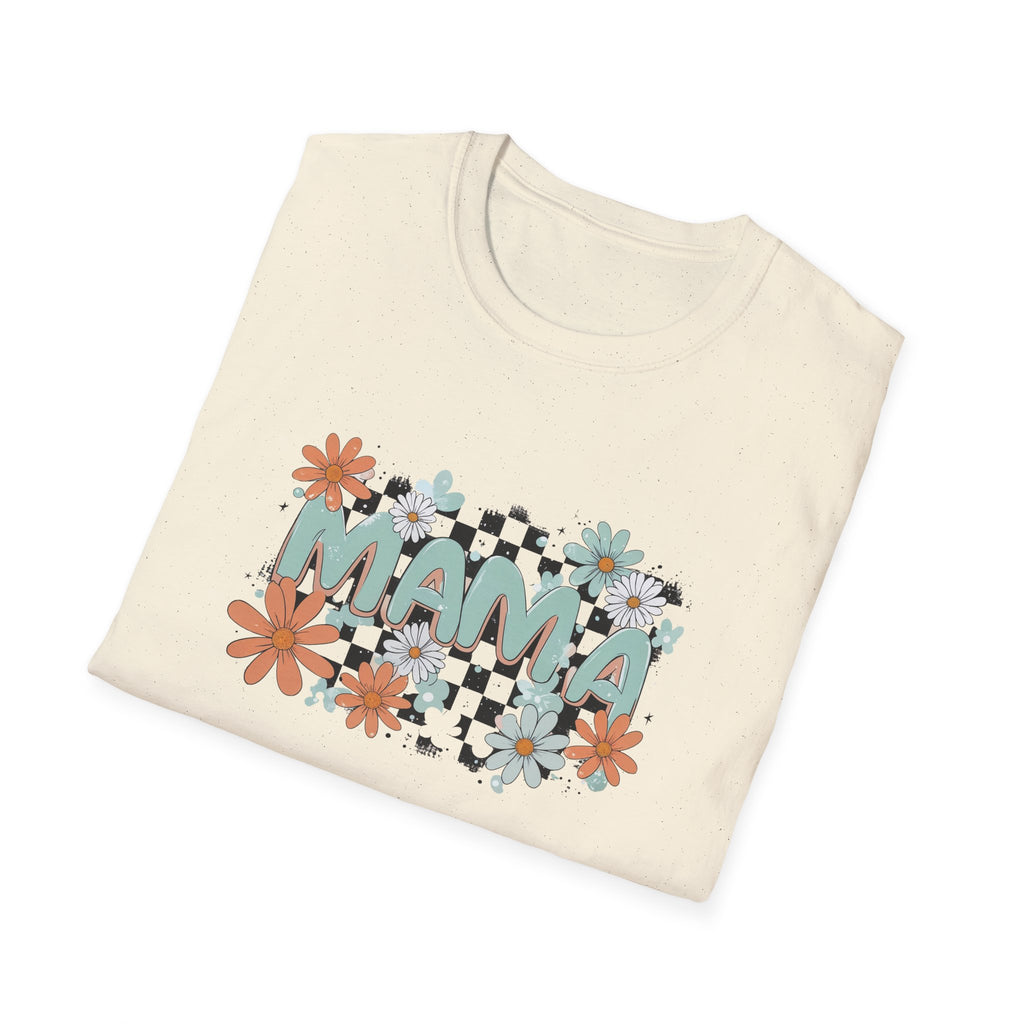 Mama Floral Checkered T-Shirt