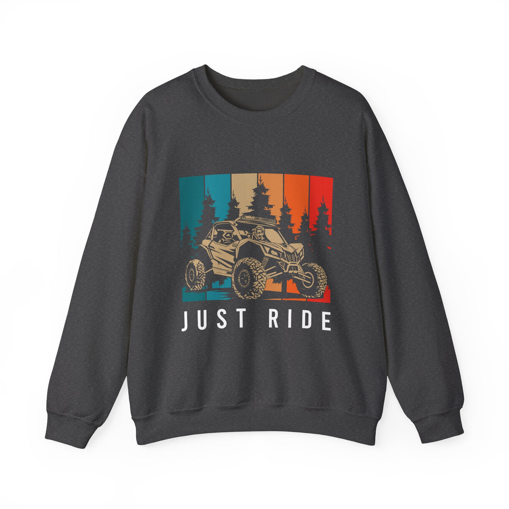 Just Ride Sweatshirt — Vintage Sunset ATV Crewneck