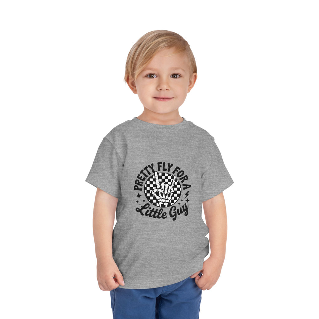 Toddler Tee — "Pretty Fly for a Little Guy" Checkered Vintage Graphic