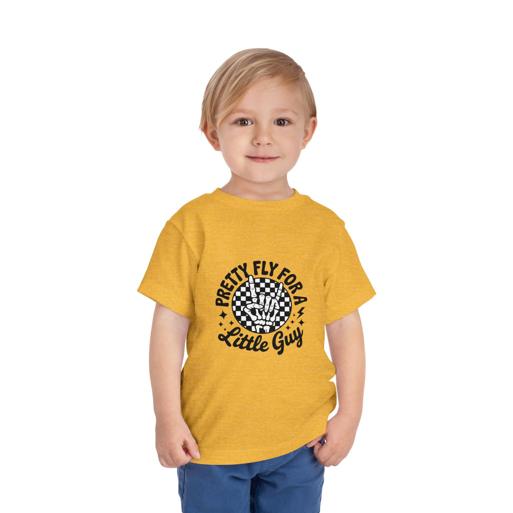 Toddler Tee — "Pretty Fly for a Little Guy" Checkered Vintage Graphic