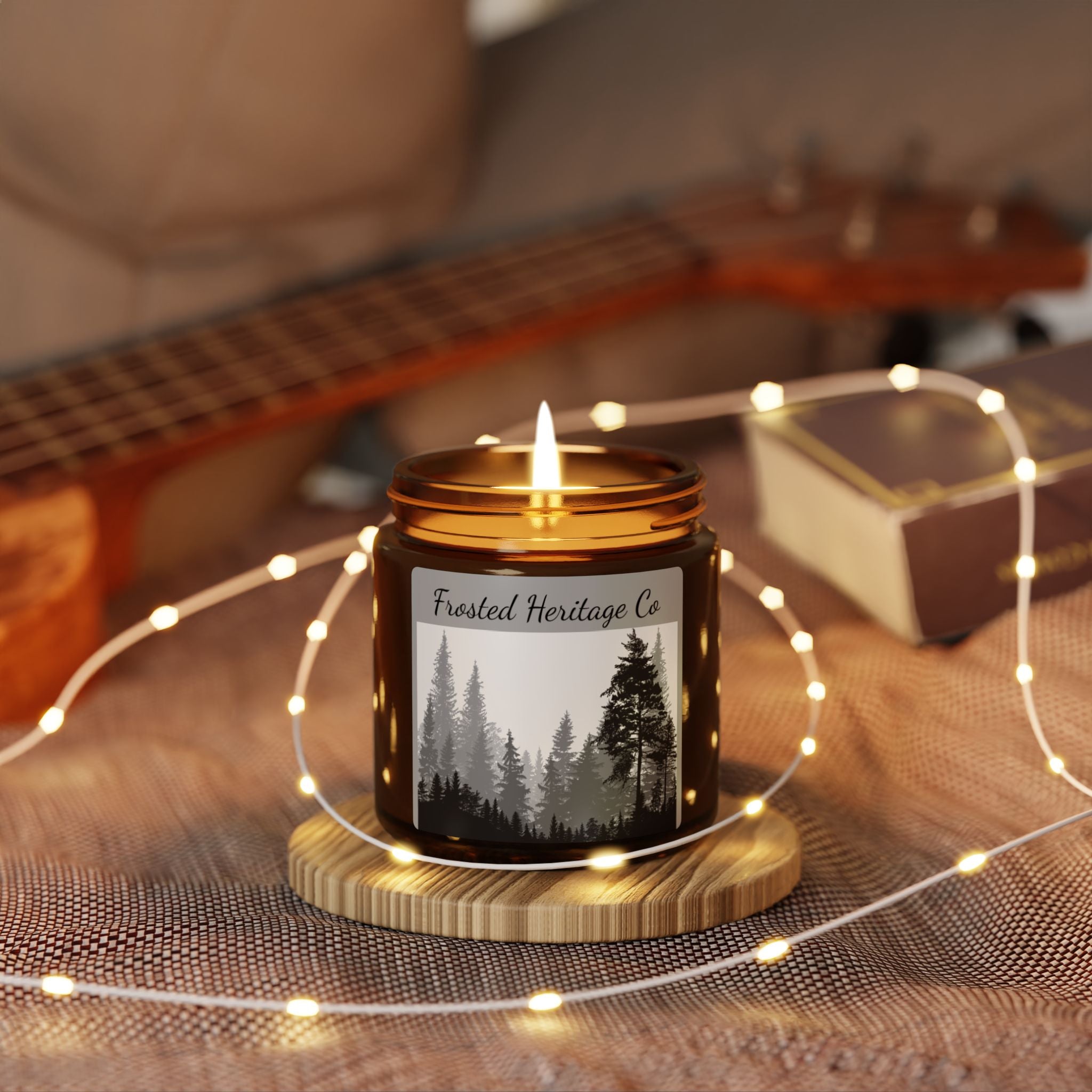 Soy Candle — Forest Pines Scented Amber Jar (Frosted Heritage Co.)