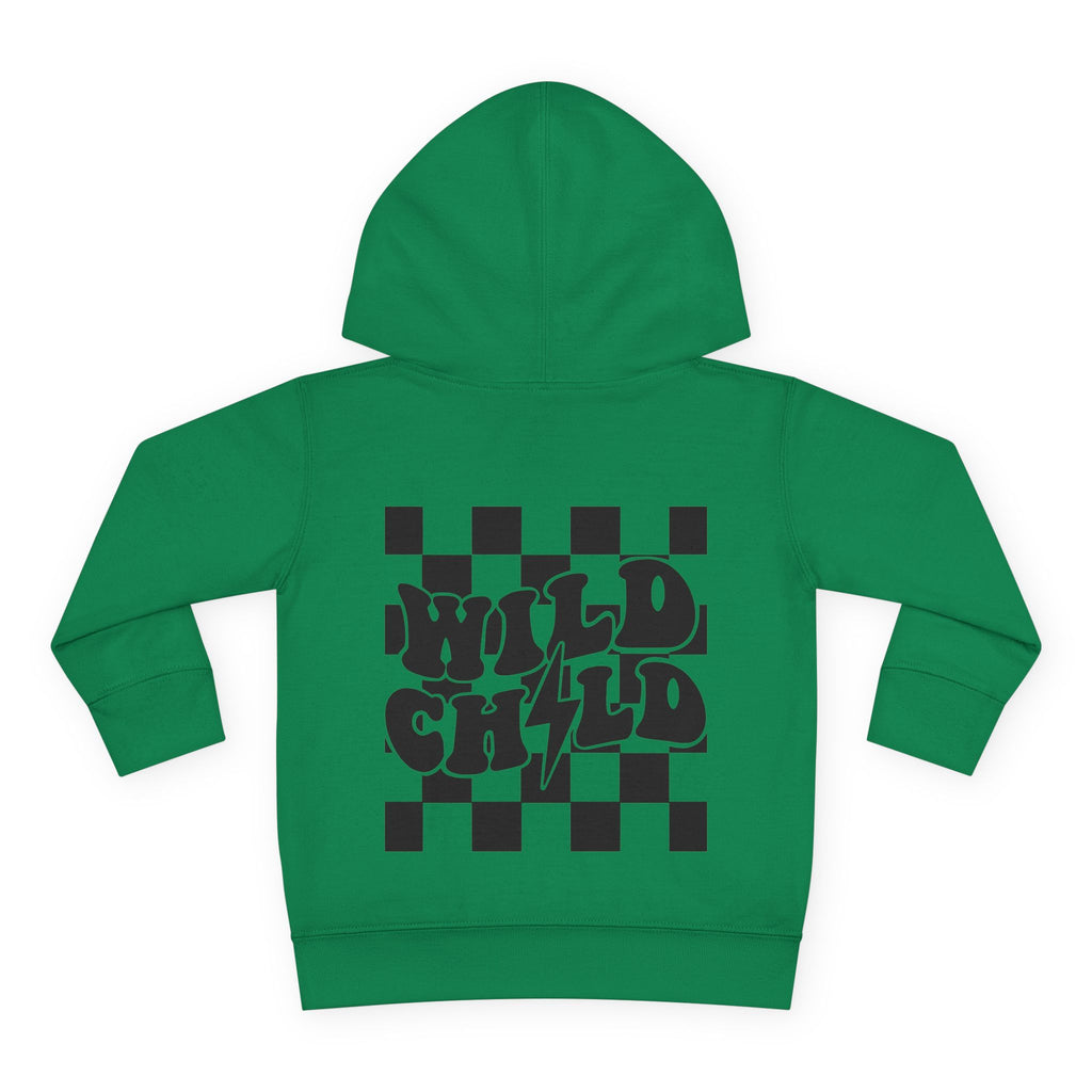 Toddler Hoodie — 'Wild Child' Checkerboard Graphic Pullover