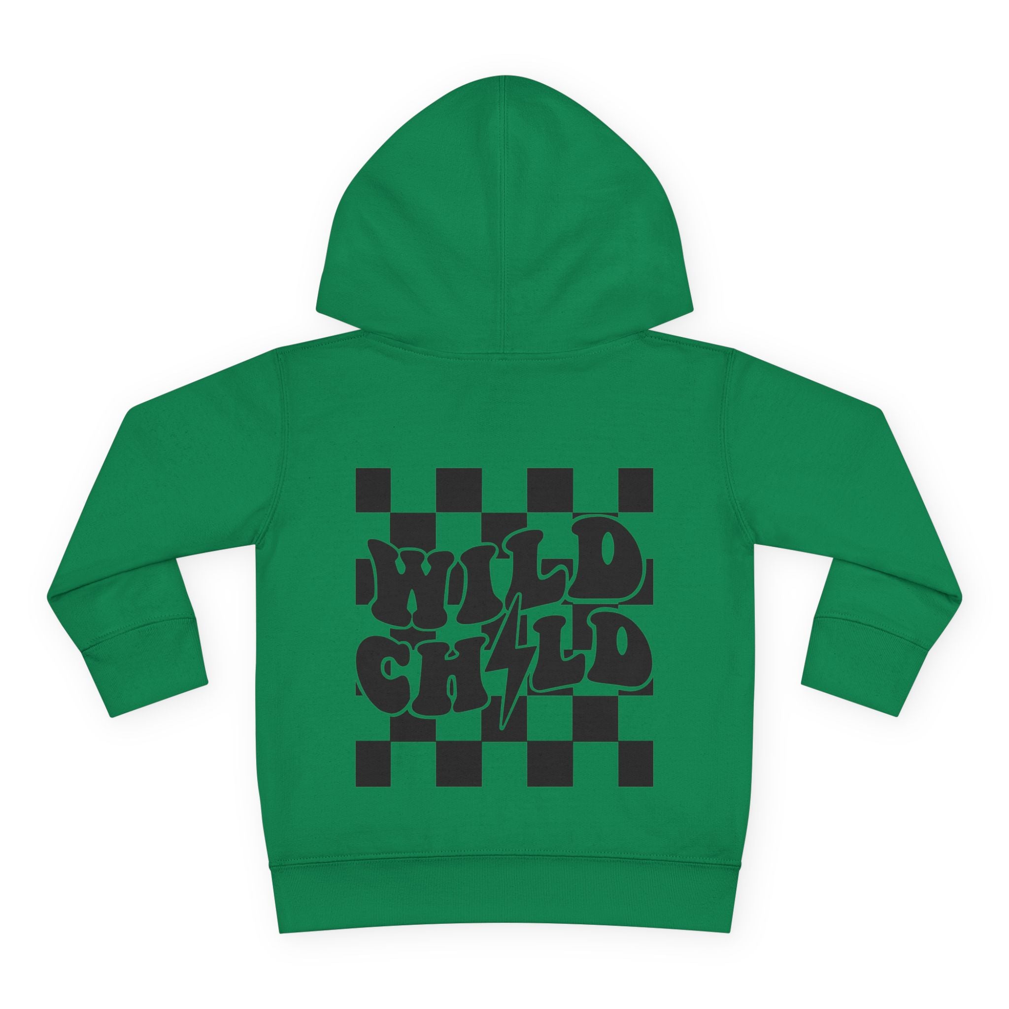 Toddler Hoodie — 'Wild Child' Checkerboard Graphic Pullover