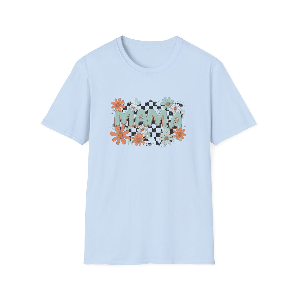 Mama Floral Checkered T-Shirt