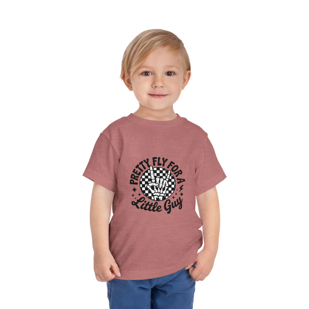 Toddler Tee — "Pretty Fly for a Little Guy" Checkered Vintage Graphic